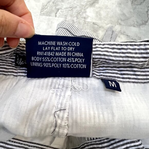 Bow Shorts by Lauren James Co. Medium‎ M 6 Lined Seersucker Blue Stripe - Picture 5 of 5